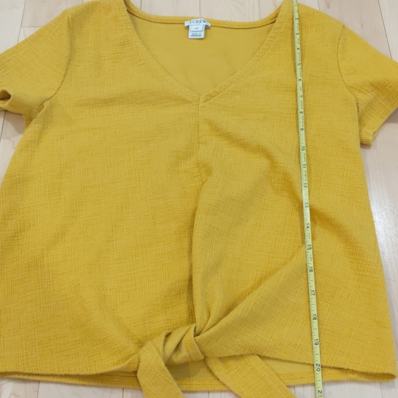 J Crew Soft Mustard Yellow Crop Top Tie XS - Picture 3 of 9